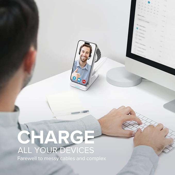 Wireless Charging Station, 3 in 1 Fast Wireless Charger Stand - Image 2