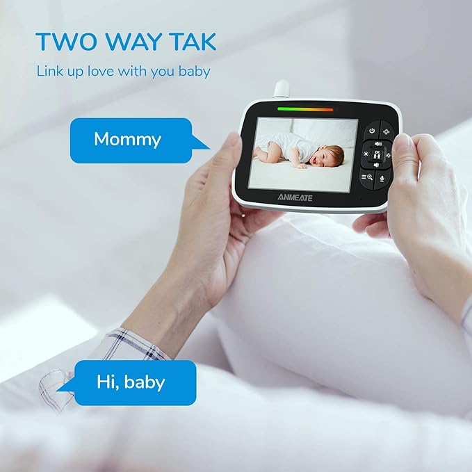 ANMEATE Baby Monitor with Remote Pan-Tilt-Zoom Camera, Large Display Video Baby - Image 6