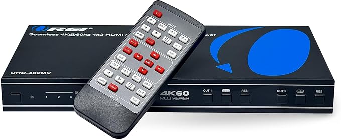 OREI 4K Multi HDMI Viewer Quad 4 in 2 Out, Matrix Switcher 4 Ports Seamless IR - Image 4