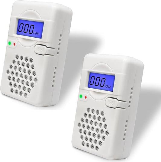 2 Packs Carbon Monoxide Detectors, Battery Operated CO Alarm Detector Monitor by Chagasort