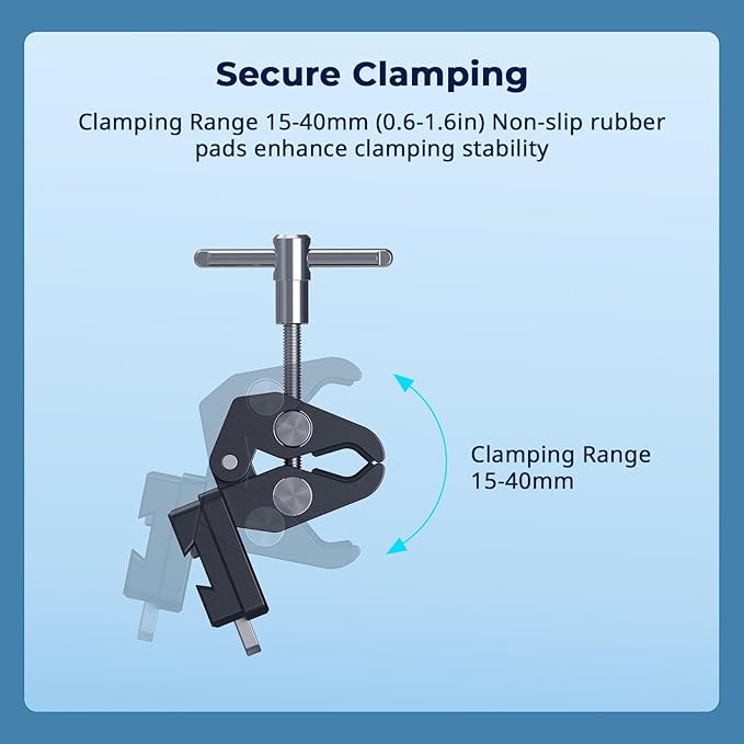 SMALLRIG V-Mount Crab-Shaped Clamp, 15-40mm Non-Slip Clamp, 1.5kg Load-Bearing - Image 5