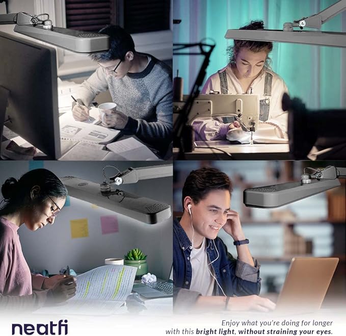 Neatfi XL 2, 500 Lumens LED Task Lamp, 22 Inches Wide, Eye-Caring, Desk Light - Image 2