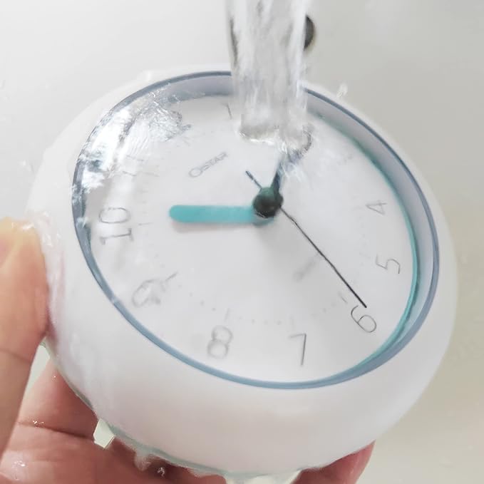 OSTAR Waterproof Bathroom Shower Clock, Analog Quartz Clock Hanging Stand Dual - Image 4