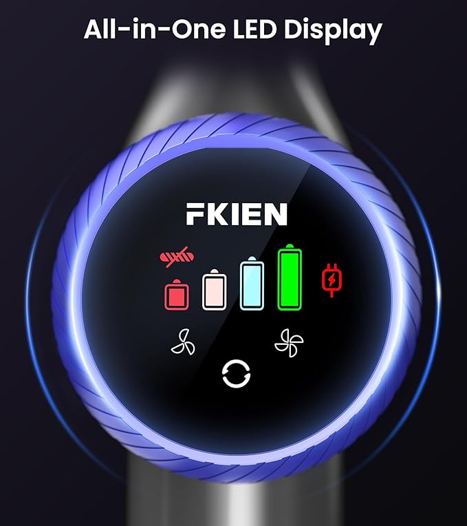 FKIEN Cordless Vacuum Cleaner, 550W 45kPa 65Mins Vacuum Cleaners - Image 5