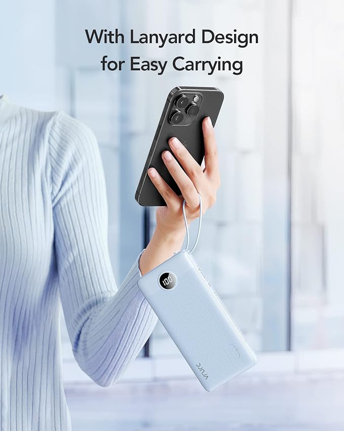VRURC 10000mAh Power Bank Built-in Cables, Portable Charger - Image 8