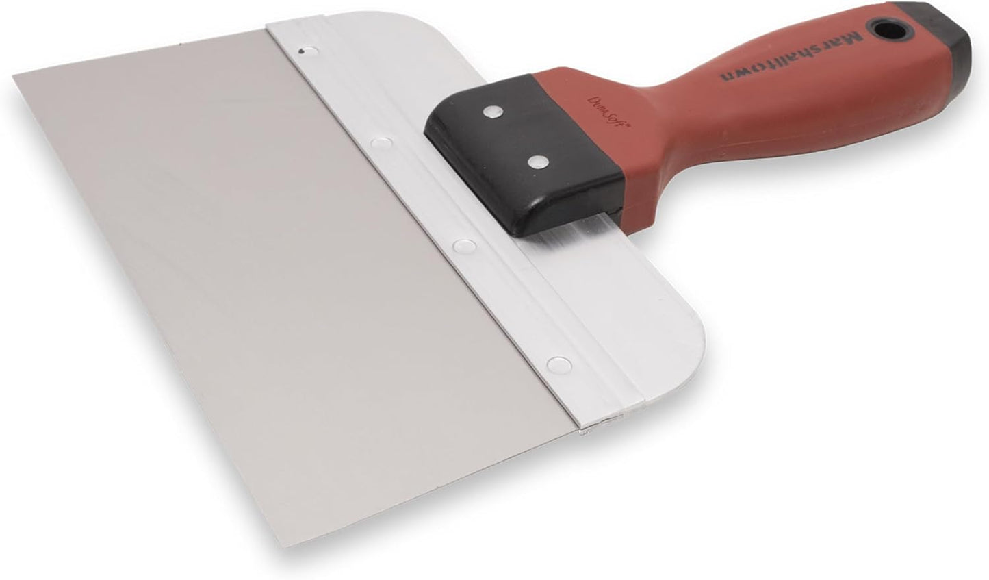 MARSHALLTOWN DuraSoft I Taping Knife, 6 x 3 Inch, Drywall, Assembled in USA | Tempered Stainless Steel Blade with Aluminum Backing Feathers Drywall Mud, 6 x 3 Inch, 3506SD