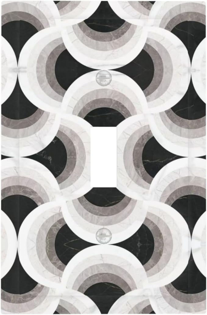 Bvtewkhz Black/White Art Marble 1 Gang Single Toggle Decorative Light Switch by Unknown