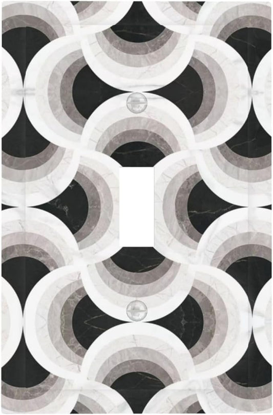 Bvtewkhz Black/White Art Marble 1 Gang Single Toggle Decorative Light Switch by Unknown