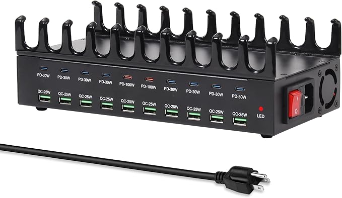 690W Charging Station for Multiple Devices, 20-Port USB C Fast Charging Station by Unknown