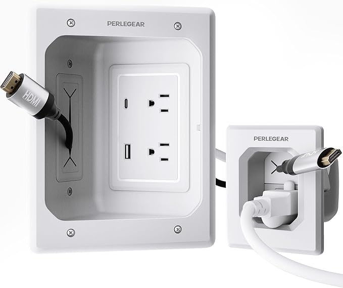 Perlegear TV in-Wall Cable Management Kit, USB and Typ C Ports Cord Hider by Perlegear