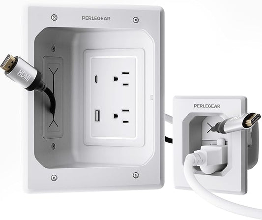 Perlegear TV in-Wall Cable Management Kit, USB and Typ C Ports Cord Hider by Perlegear