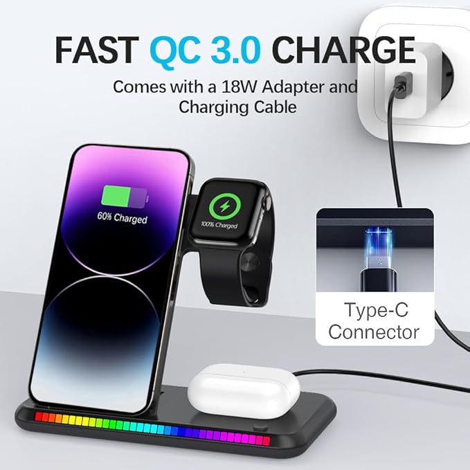 IHAO 3in1 Multifunctional Foldable Wireless Charging Station - Image 4