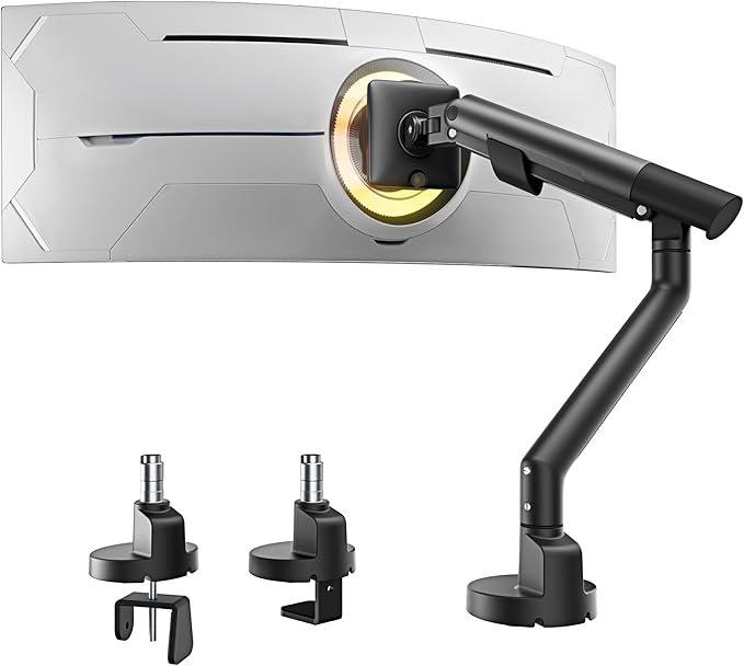 monTEK Single Monitor Arm for 17-40 Inch Screens, Heavy Duty Monitor Mount by monTEK