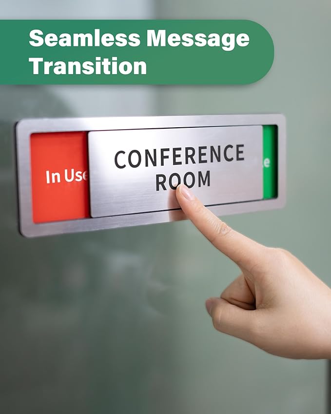 Conference Room Office Door Signs Do Not Disturb, In Use/Available Slider Sign - Image 4