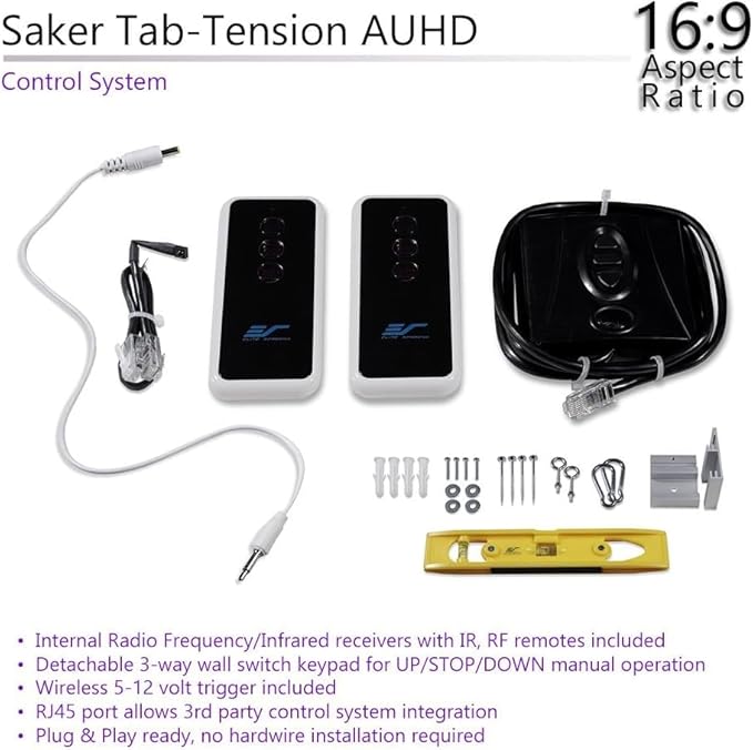 Elite Screens Saker Tab-Tension AcousticProUHD RC1 Kit, Acoustically Sound - Image 3