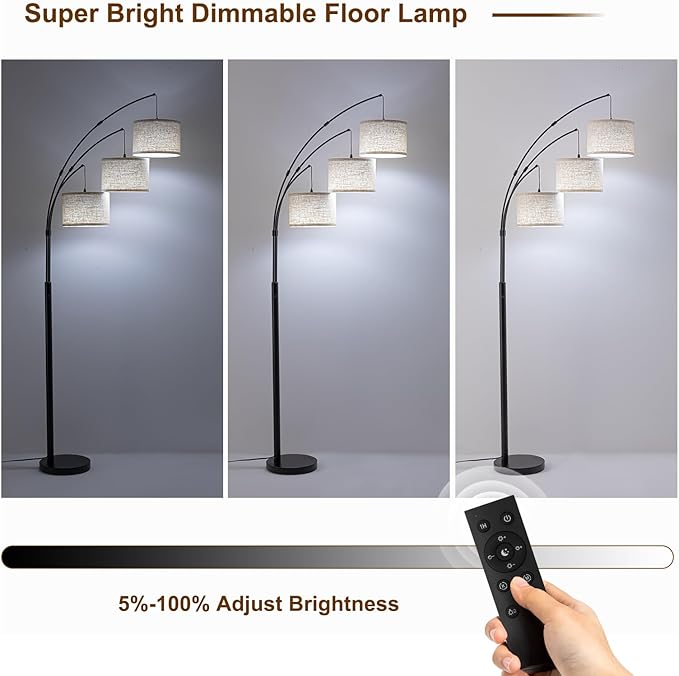 Fansdrick Floor Lamps for Living Room, 2400LM Super Bright Arc Floor Lamp - Image 7
