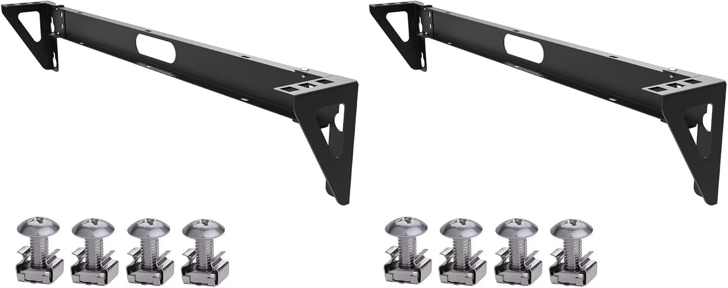 1U Vertical Wall Mount Rack - Steel Vertical Patch Panel Mounting Bracket for 19 inch Networking Equipments (Pack of 2)