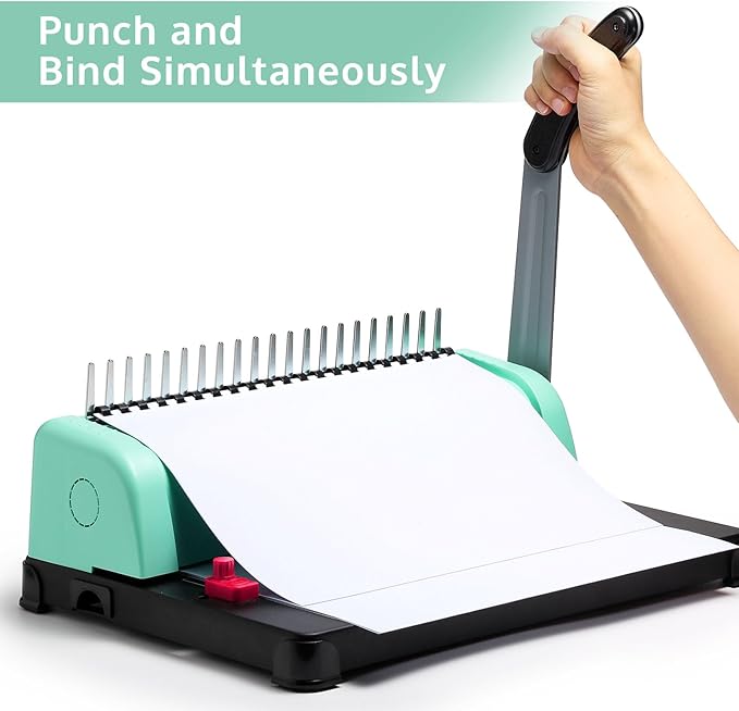 OFFNOVA Binding Machine, 21-Hole 450 Sheets Paper Comb Punch Binder Machine - Image 5