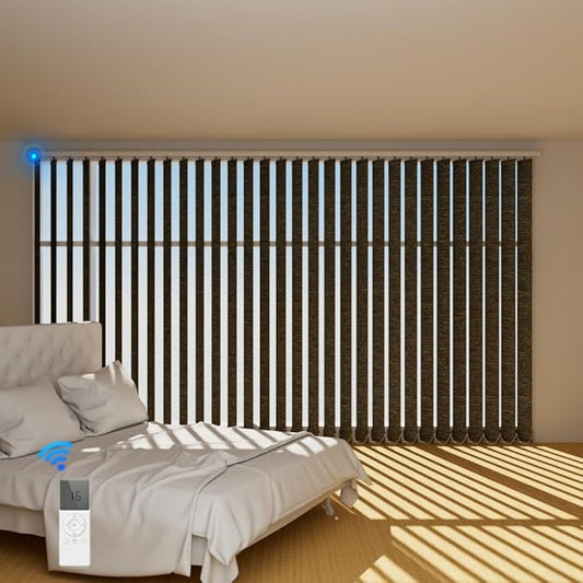 Blindify Motorized Vertical Blinds, Light Coffee by BlindifyOffical