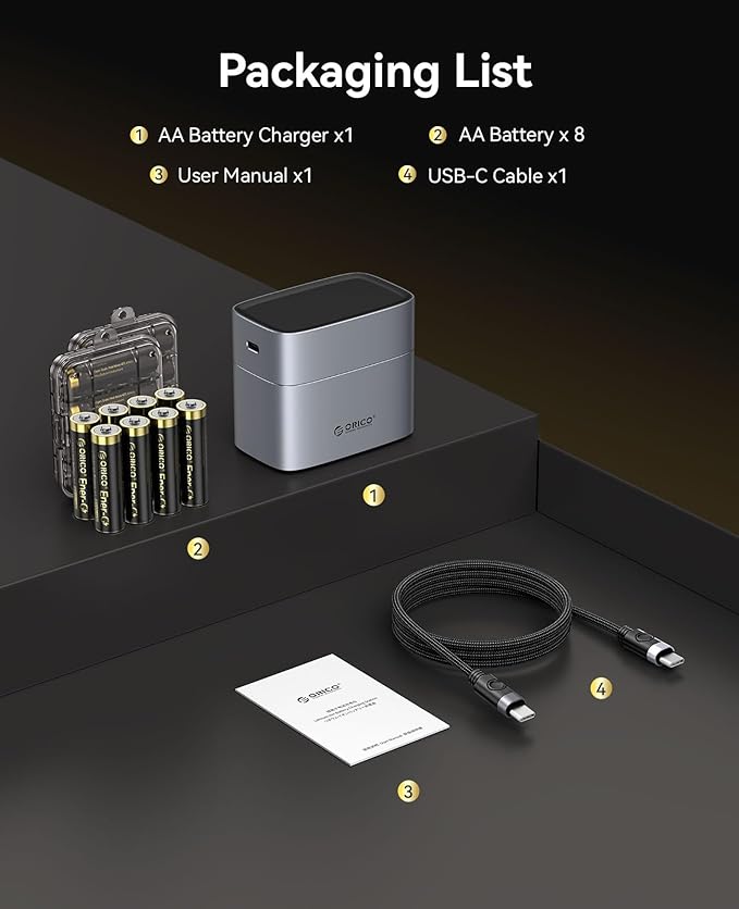 ORICO Rechargeable AA Lithium Batteries - Image 7