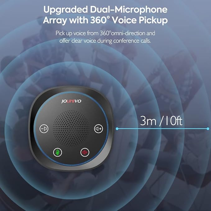 JOUNIVO USB Speakerphone, Omnidirectional Computer Speaker - Image 2