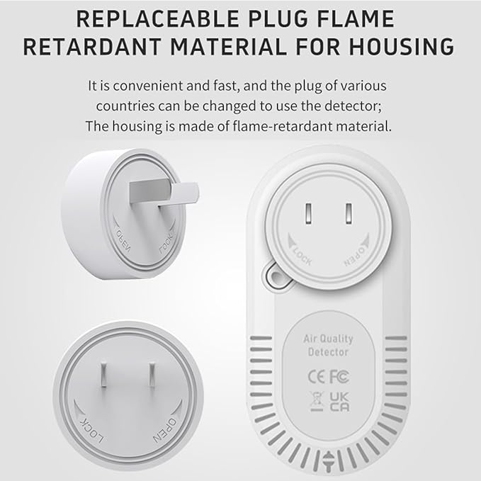 Protmex 4-in-1 Carbon Monoxide & Gas Detectors Plug in Large LCD Screen - Image 7