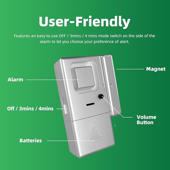 Freezer Door Alarm 2 Pack, Refrigerator Door Alarm When Left Open, Close Door - Image 4
