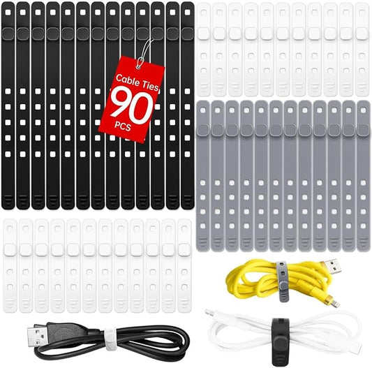 AROIC 90Pcs Silicone Cable Ties by AROIC