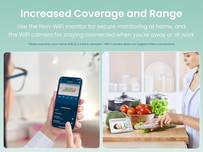 Babysense HDS2 5” HD Non-WiFi Baby Monitor Bundle - Image 2