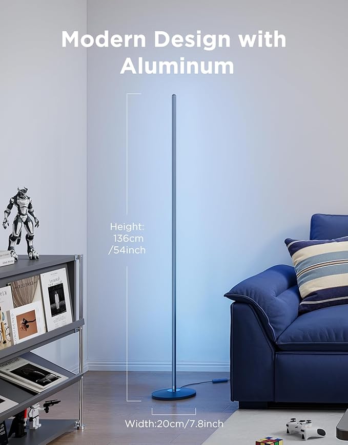 Govee RGBIC Floor Lamp Basic, LED Corner Lamp Works - Image 8