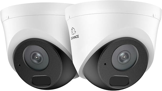 SANNCE 5MP HD PoE Dome Security Camera - 100ft Dual IR Night Vision by SANNCE