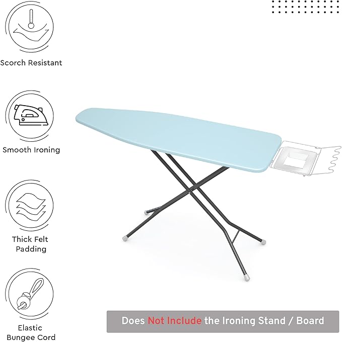 Encasa XO Ironing Board Cover and Pad 54"x15" - 4mm Felt Large Iron Board Cover - Image 2
