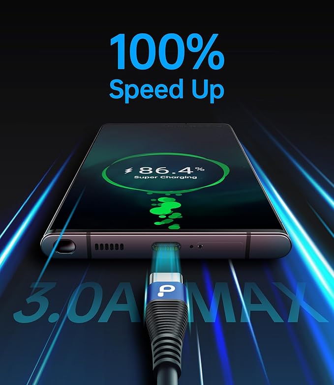 USB C Cable 100W 3FT Coiled USB C to USB C Charger Cable - Image 2