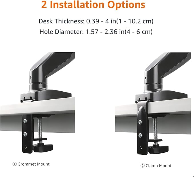 Amazon Basics Gas Spring Single Computer Monitor Arm Mount, Adjustable - Image 6