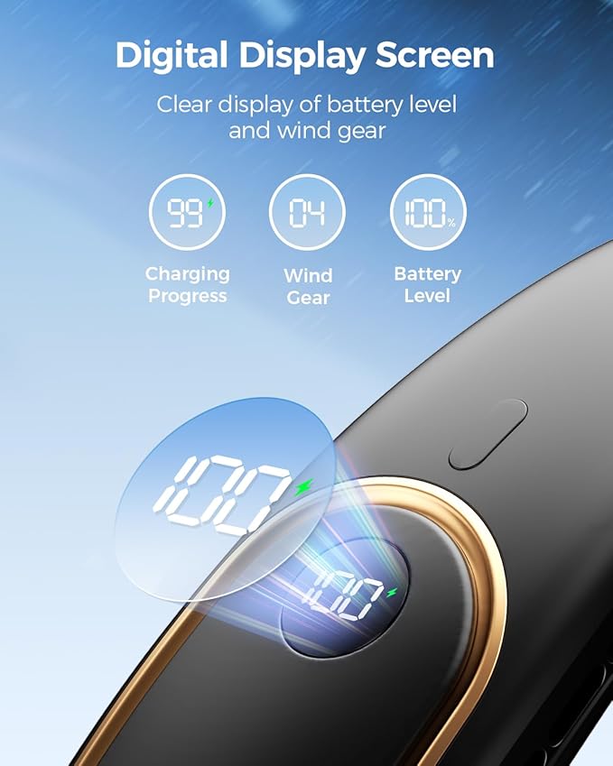 SHEWIND Portable Neck Fan - 5000mAh Rechargeable Hands-Free Wearable Fan | 4 - Image 5