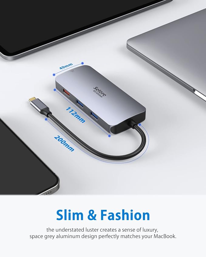 USB C Adapters for MacBook Pro/Air, Selore 9 in 1 USB C Hub - Image 7