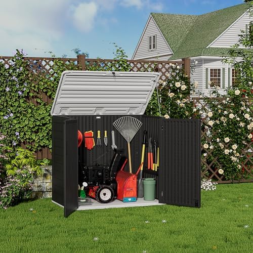 homspark storage shed weather resistance, multi-purpose outdoor storage shown in use
