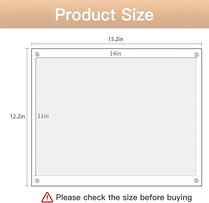 Kalami 11x14 Acrylic Wall Mount Picture Frame Self Adhesive, No Drill Holes - Image 2