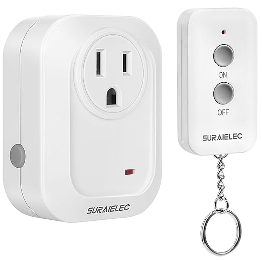 SURAIELEC Wireless Light Switch Remote Control Outlet, No Wiring Needed by SURAIELEC