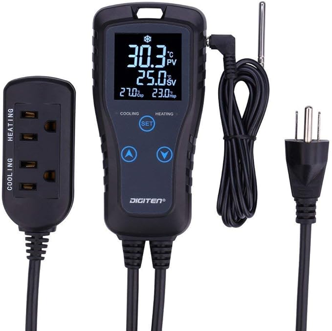 DIGITEN Temperature Controller DTC102 2-Stage Temperature Controlled Outlet by DIGITEN