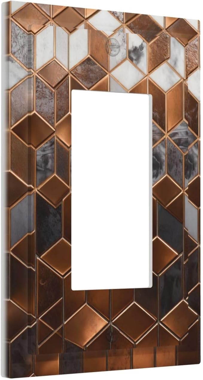 Bvtewkhz Brown Abstract Luxury Modern Geometric Cubic Marble 1 Gang Single - Image 2