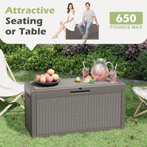 outdoor storage box waterproof, 80 gallon deck box, package contents