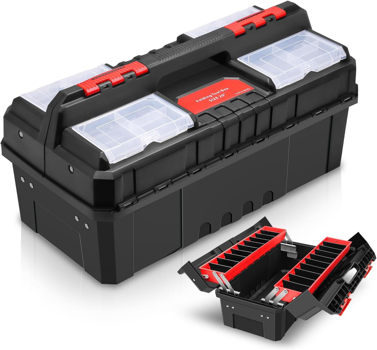 auto dynasty foldable 2-layer tool box w/non-slip handle, main product view