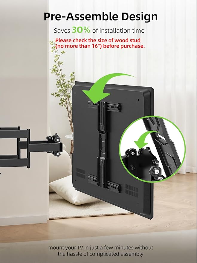 USX MOUNT Ultra Slim TV Wall Mount 37-75 Inch TVs Mount - Image 8
