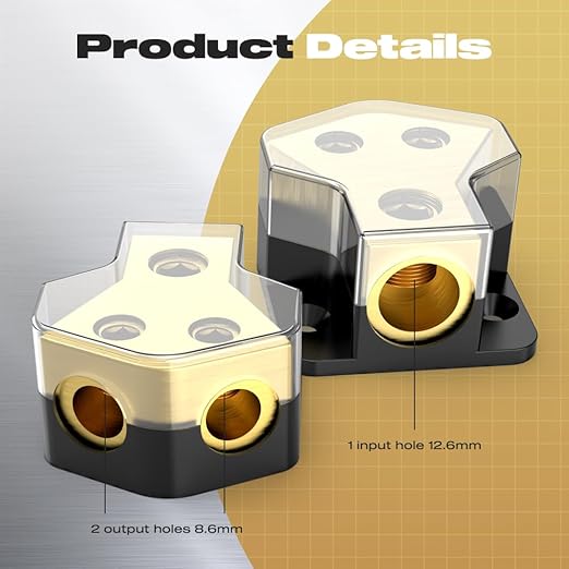 Distribution Block Car Audio, 2 Way Power Distribution Block 0/2/4 Gauge in - Image 4