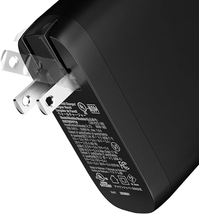 Amazon Basics 100W Four-Port GaN Wall Charger w/ 2 USB-C & 2 USB-A Ports w/PD - Image 3