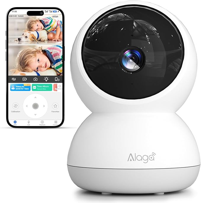 Indoor Camera, 3K HD Indoor Security Camera, 360° Pan/Tilt Pet Camera, 2-Way by Alagabrandflagship