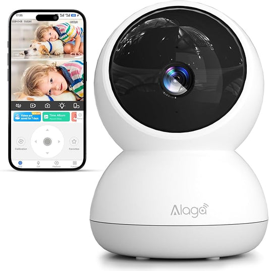 Indoor Camera, 3K HD Indoor Security Camera, 360° Pan/Tilt Pet Camera, 2-Way by Alagabrandflagship