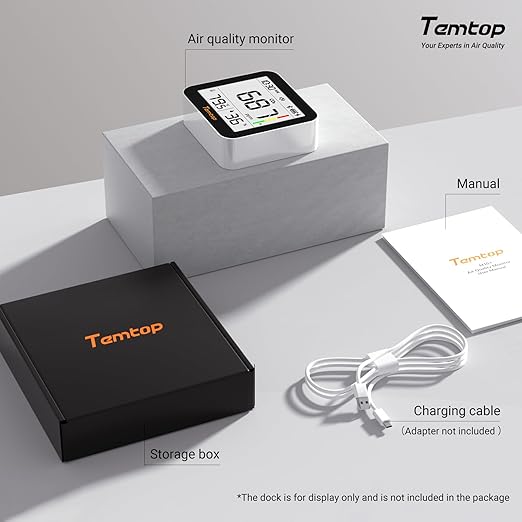 Temtop CO2 Monitor Indoor Air Quality Monitor 3 in 1 CO2 Meter, 180 Days - Image 8