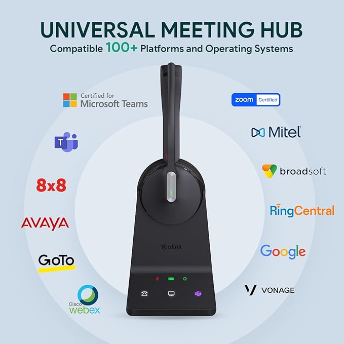 Yealink WH64 DECT & Bluetooth Mono Teams Wireless Headset, 606ft Long Range - Image 7